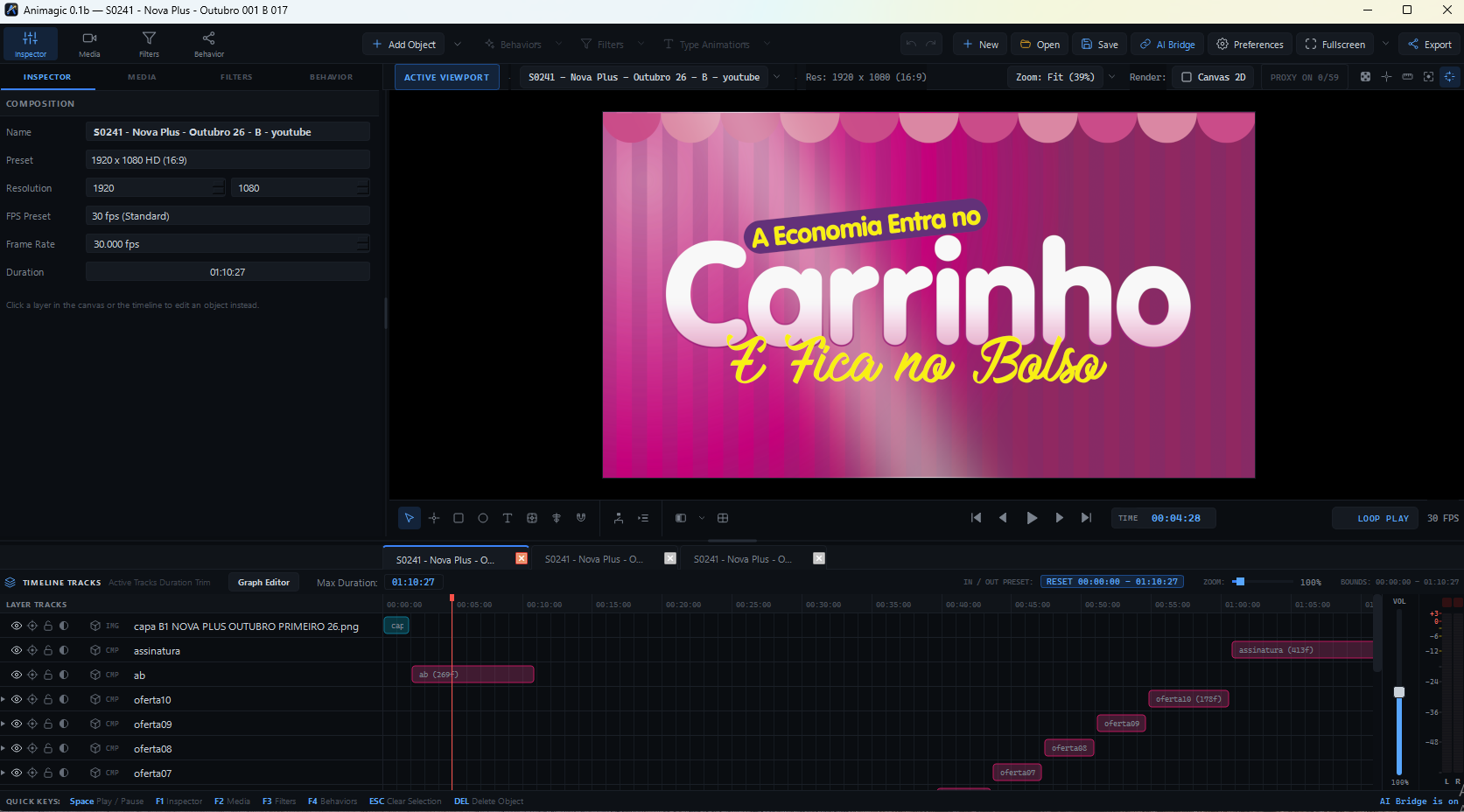 Barra superior do editor com os botões New, Open, Save, AI Bridge, Preferences, Fullscreen e Export